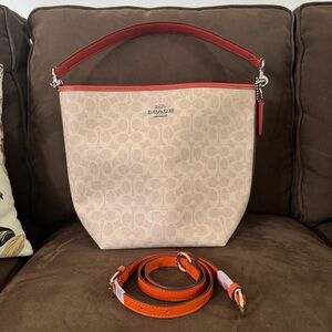 COACH City Large Bucket Bag In Signature Canvas - NEVER USED! + crossbody strap